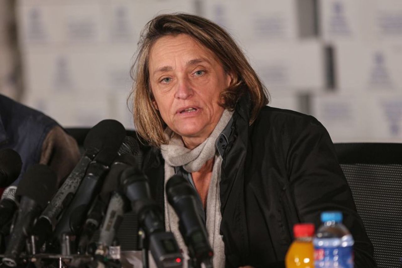 Lynn Hastings attends a news conference in Gaza on January 31.