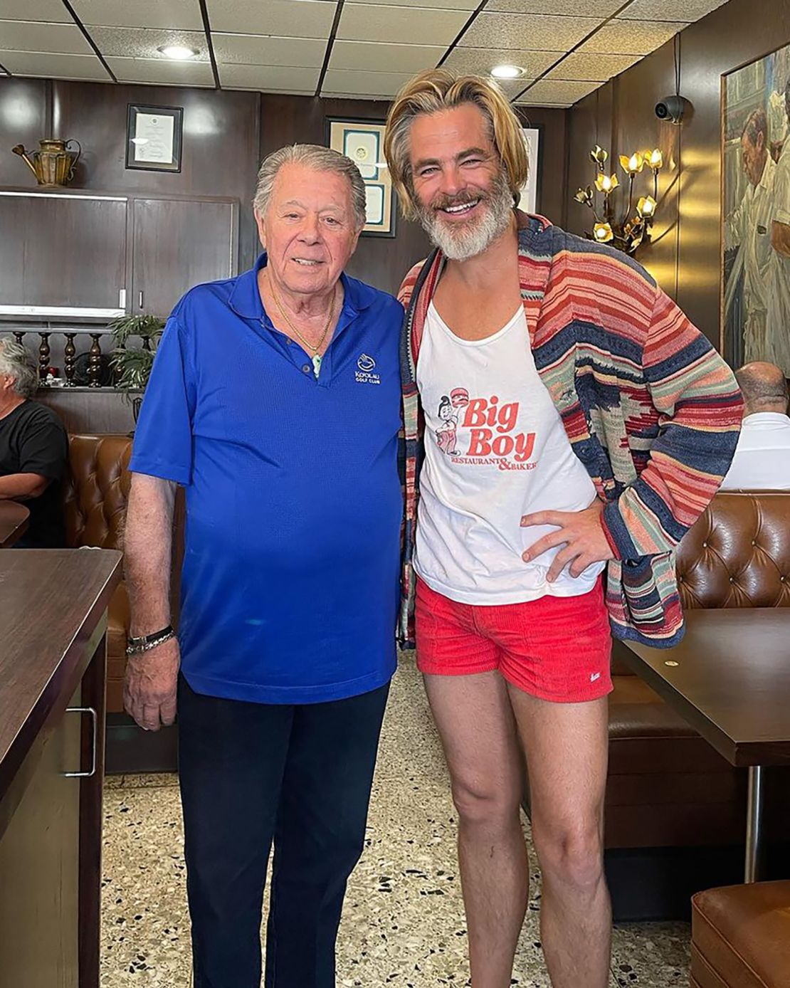 In a vintage "Big Boy" tee and short shorts combo, Pine is pictured here at Langer's Deli in Los Angeles, in a photo the deli <a href="https://www.instagram.com/p/C54K2mwvCyX/" target="_blank">shared on Instagram</a> on April 17.