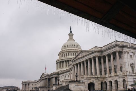 The exterior of the US Capitol on February 13.