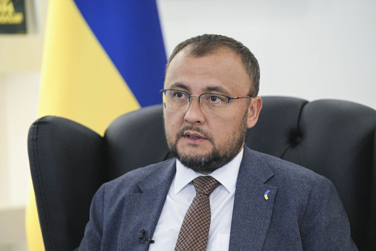 Vasyl Bodnar speaks during an interview in Ankara, Turkiye on August 18.