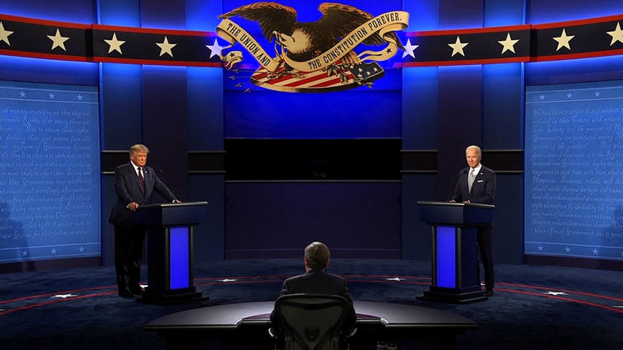 President Donald Trump and Democratic presidential nominee Joe Biden begin the first presidential debate at the Health Education Campus of Case Western Reserve University on September 29, in Cleveland, Ohio.