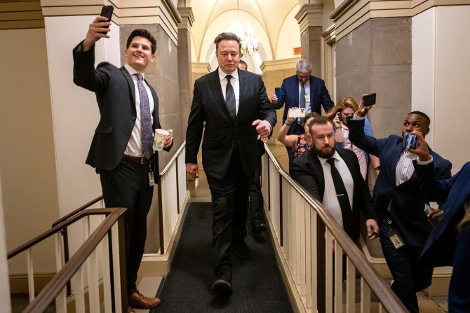 Musk visits the US Capitol in Washington, DC, in July 2024. Musk told reporters that he was a guest of Israeli Prime Minister Benjamin Netanyahu, who was there to speak to Congress.