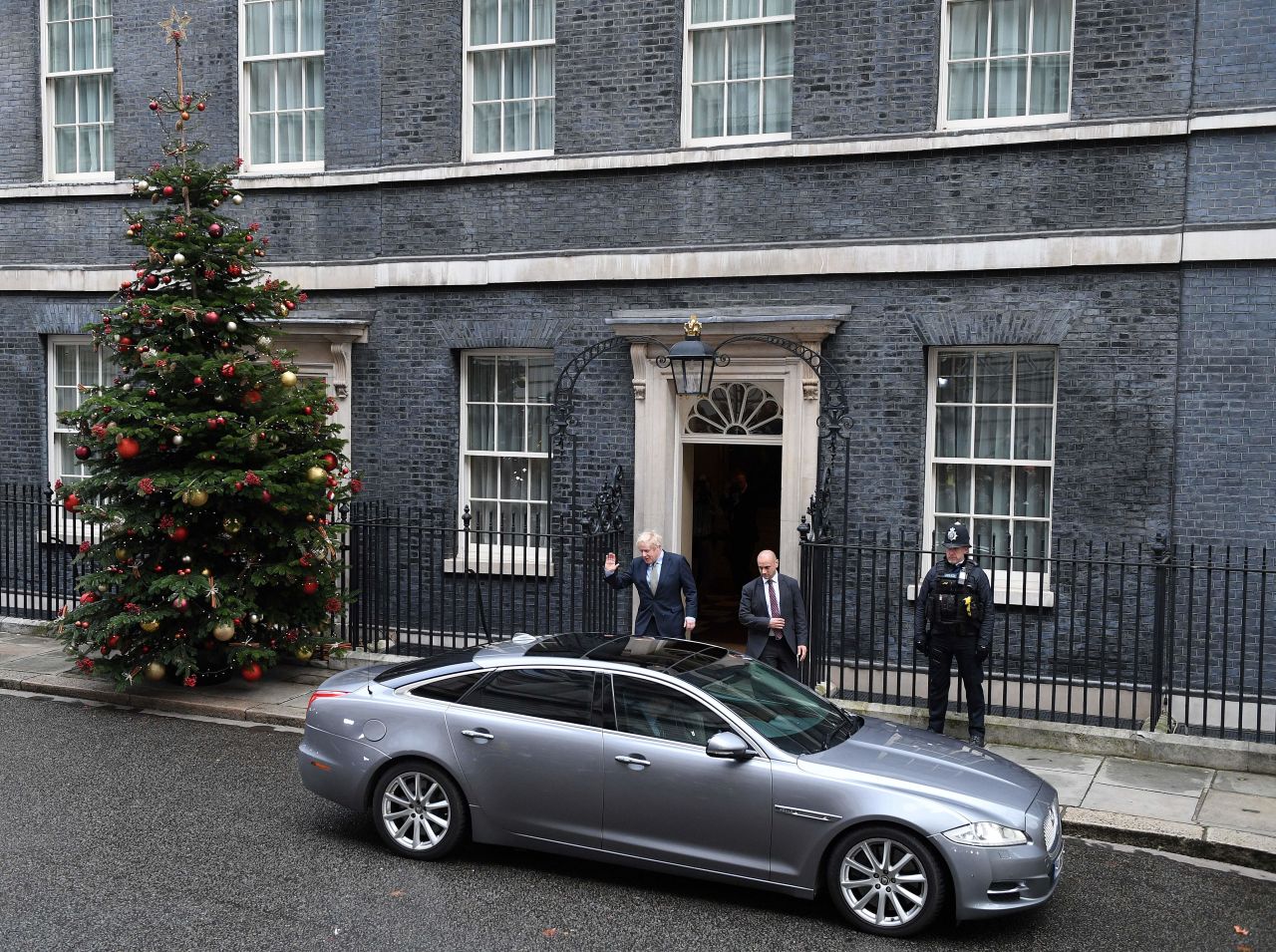 Boris Johnson leaves Downing Street