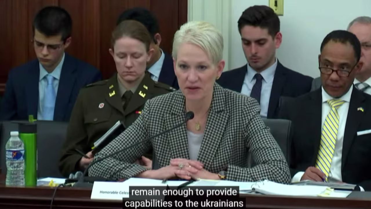 Celeste Wallander speaks during the House Appropriations Committee hearing on Tuesday.
