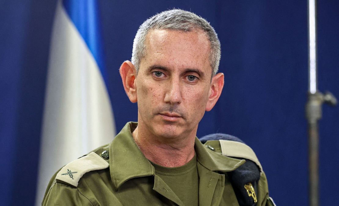 IDF spokesman Daniel Hagari speaks to the press in Tel Aviv on October 18. 