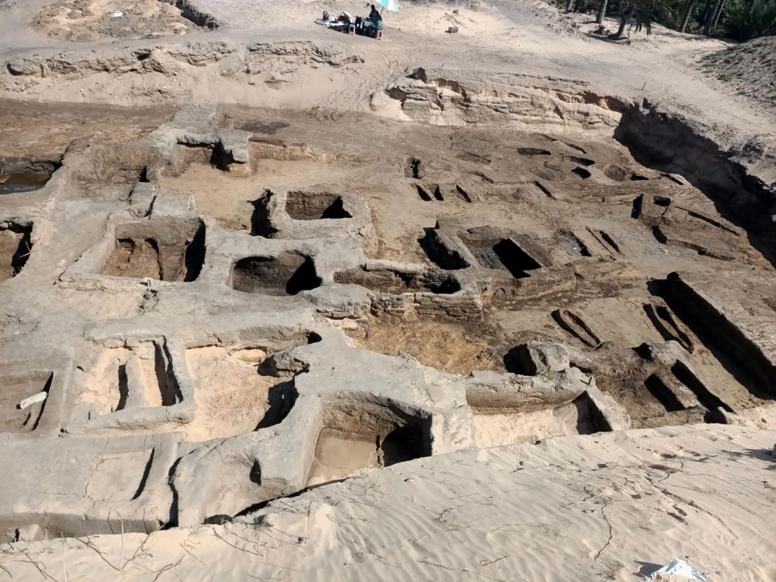 Sixty-three tombs were uncovered during an ongoing excavation in Damietta, Egypt.