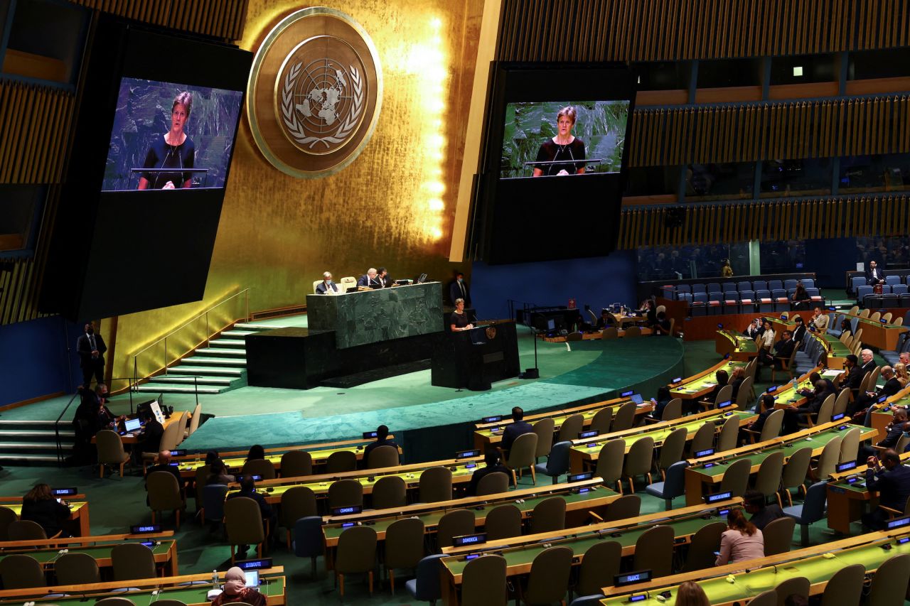 The U.N.?General?Assembly?meets during a special session at the U.N. headquarters in New York City on September 15.