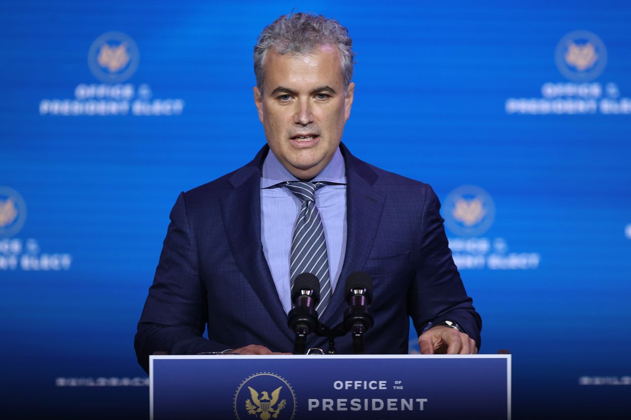 Jeff Zients, President-elect Joe Biden’s pick to head the White House’s coronavirus response, speaks during a news conference at the Queen Theater December 08, 2020 in Wilmington, Delaware. 