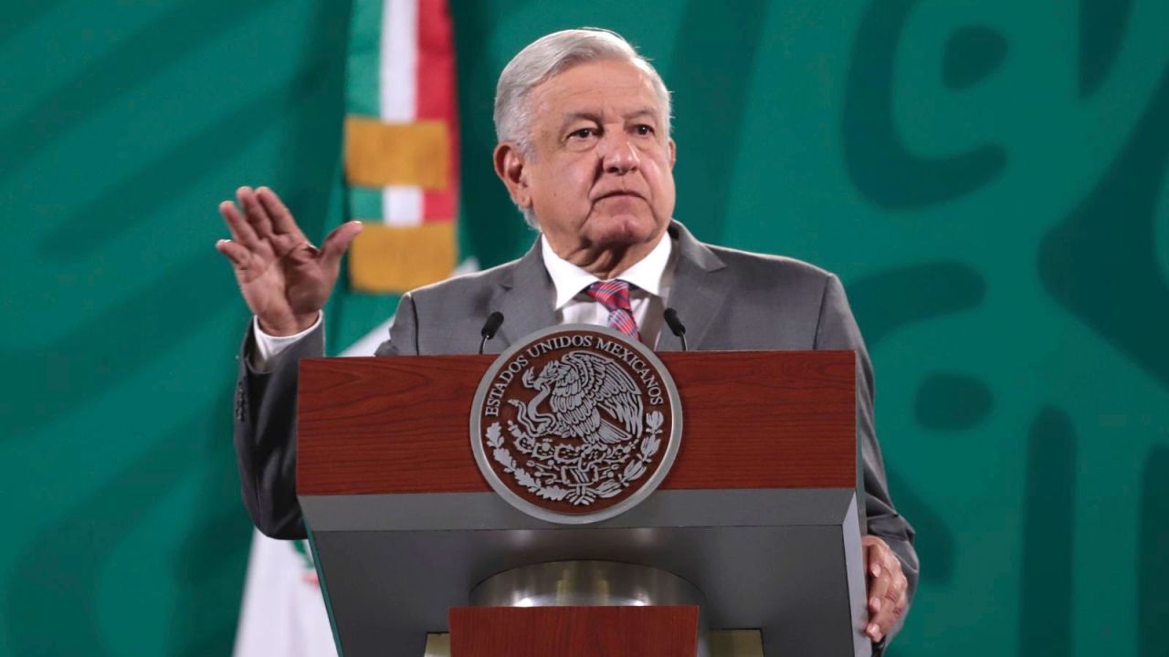 Mexico's President Andrés Manuel López Obrador speaks during a news conference on April 26, in Mexico City. 