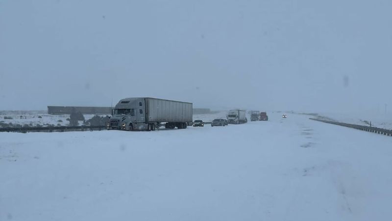 About 100 vehicles remained stranded in subfreezing temperatures during a “severe” snowstorm in rural New Mexico