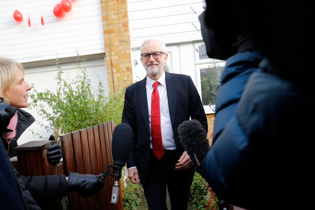 Jeremy Corbyn pictured leaving his London home on Friday 