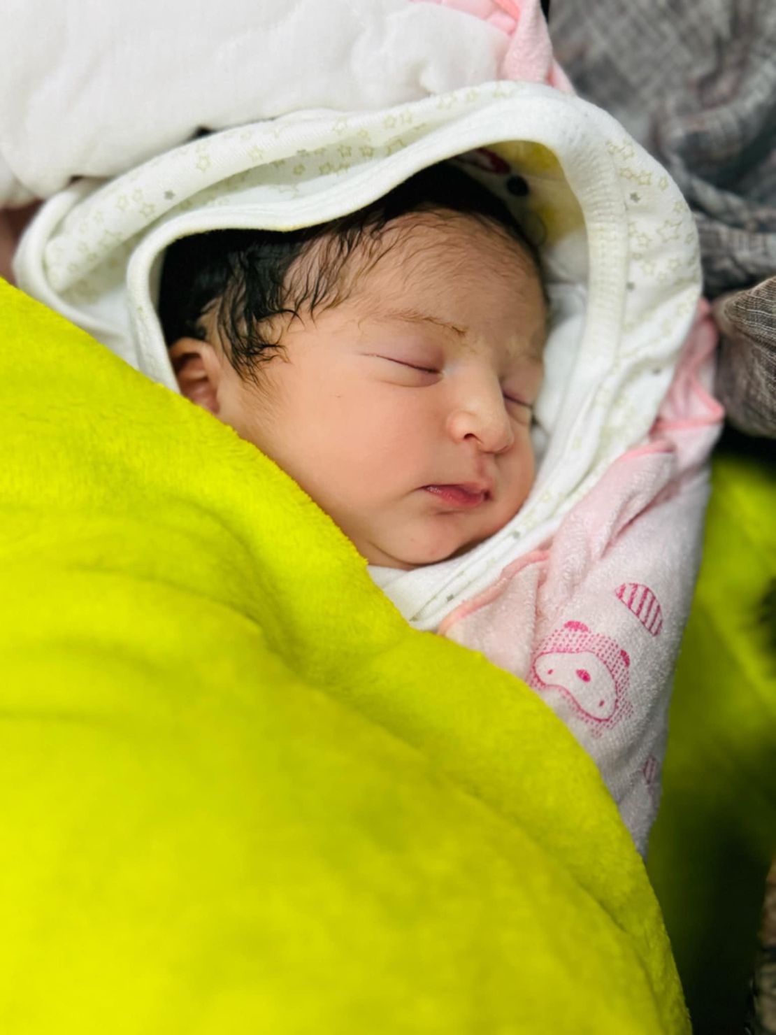 Mahmoud is survived by his wife, Alaa, and their seven children including baby Aline, shown above, who was born just two weeks ago in Kamal Adwan Hospital.