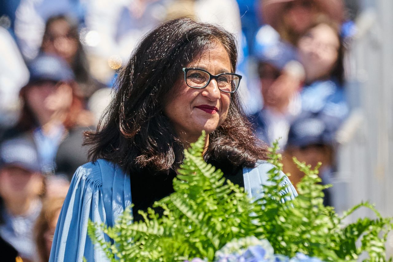 Minouche Shafik during a commencement ceremony at Columbia University in New York, on May 17, 2023. 