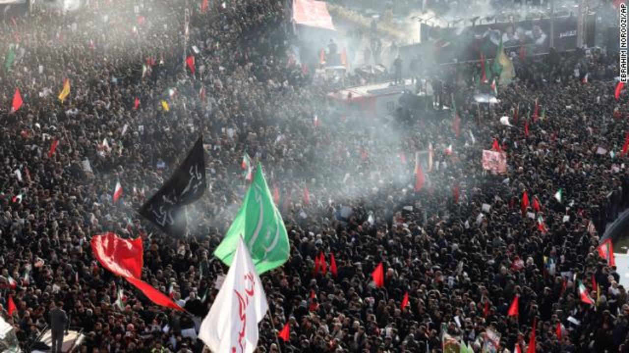 Iranians pay homage to top military commander Qasem Soleimani in the capital Tehran on January 6, 2020. 