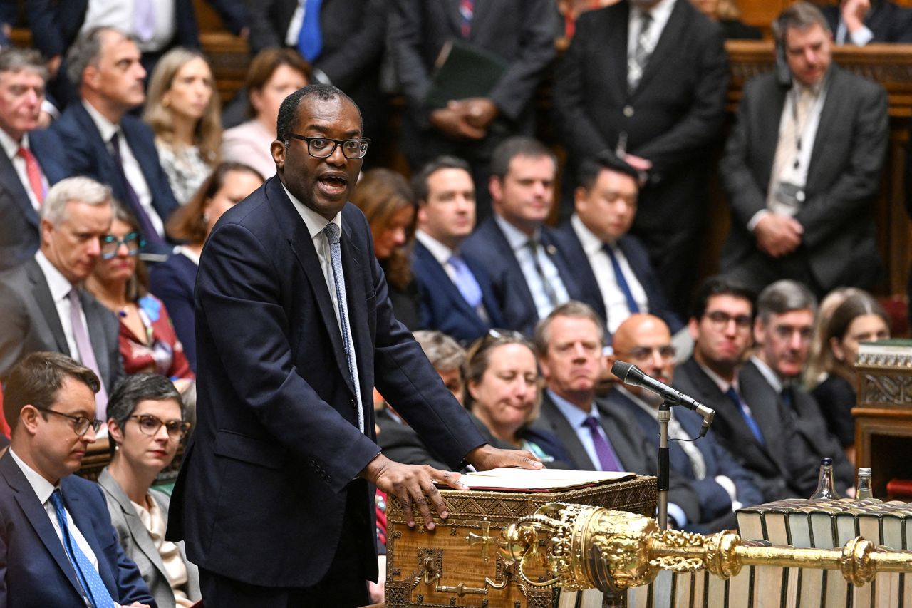The Chancellor of the Exchequer Kwasi Kwarteng speaks during the Government's Growth Plan statement at the House of Commons, in London, England, on September 23.
