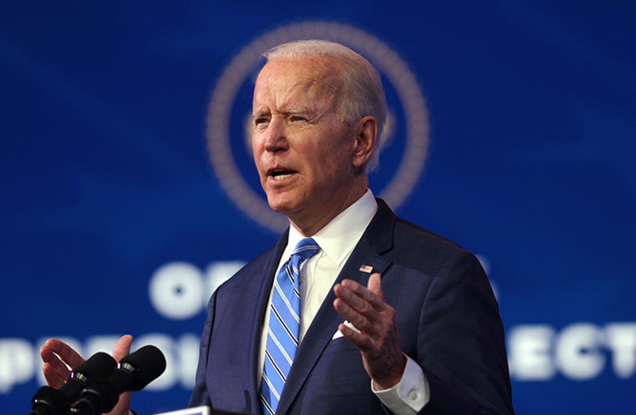 US President-elect Joe Biden announces?a $1.9 trillion Covid-19 relief package in Wilmington, Delaware?on Thursday.