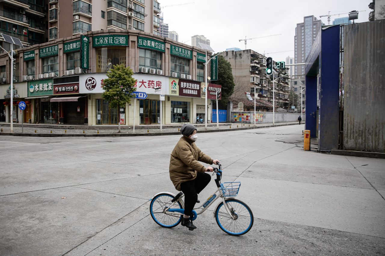 Wuhan's empty streets are seen in this photograph from Friday. 