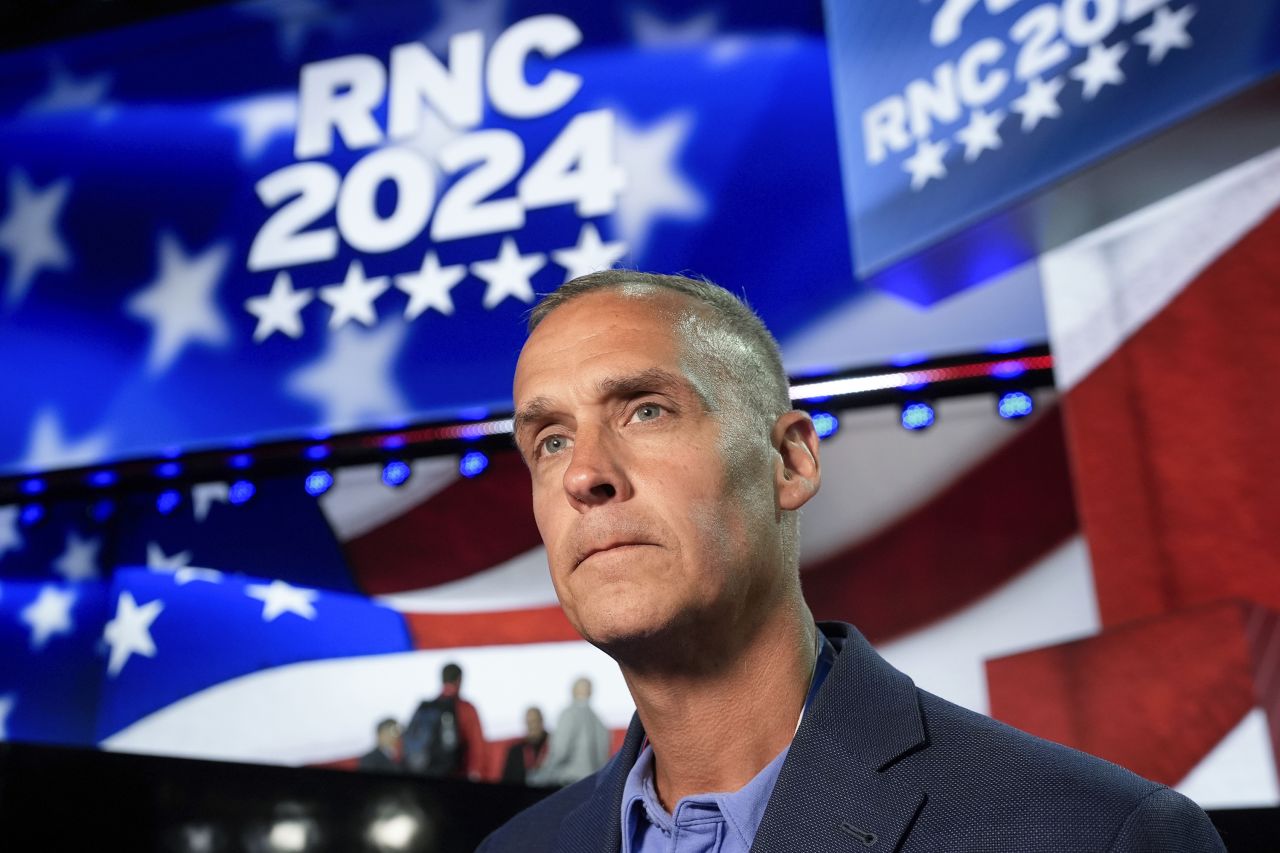 Corey Lewandowski is pictured during a walkthrough at the Republican National Convention in Milwaukee on July 14.