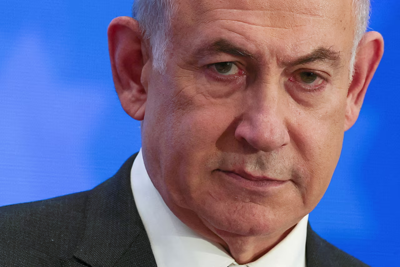 Israeli Prime Minister Benjamin Netanyahu on February 18, 2024, addressing the Conference of Presidents of Major American Jewish Organizations  in Jerusalem.