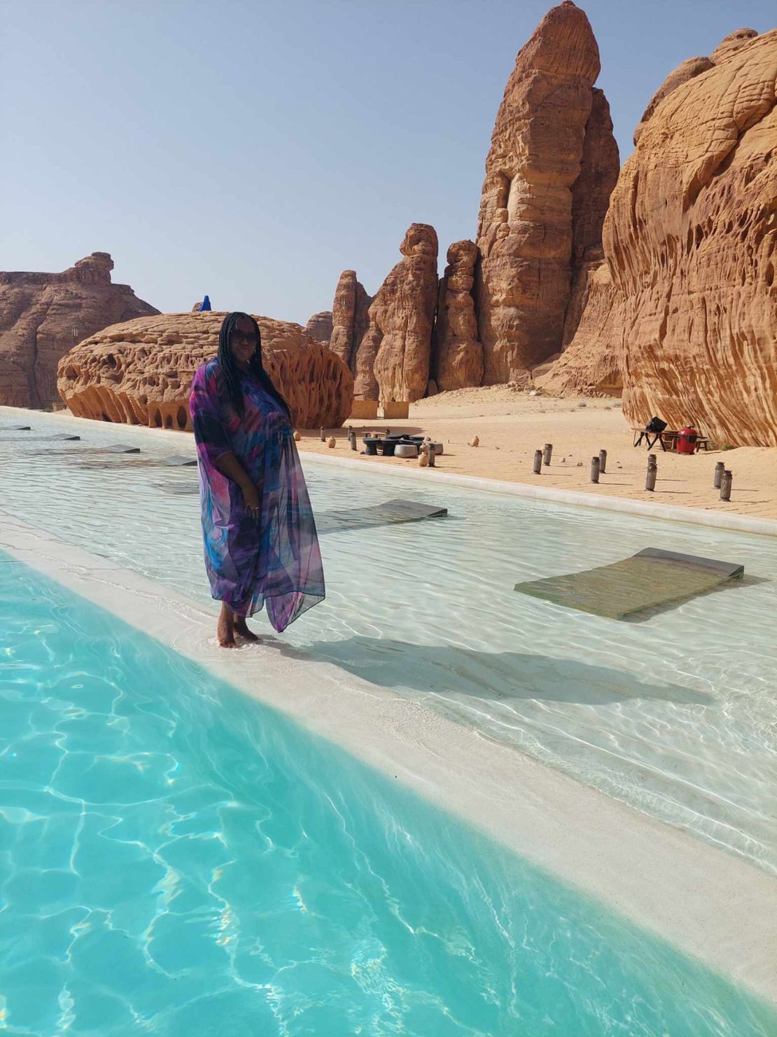 Nicole Brewer from the US traveled to Saudi Arabia with a friend two years ago. She is pictured at the Our Habitas AlUla resort.