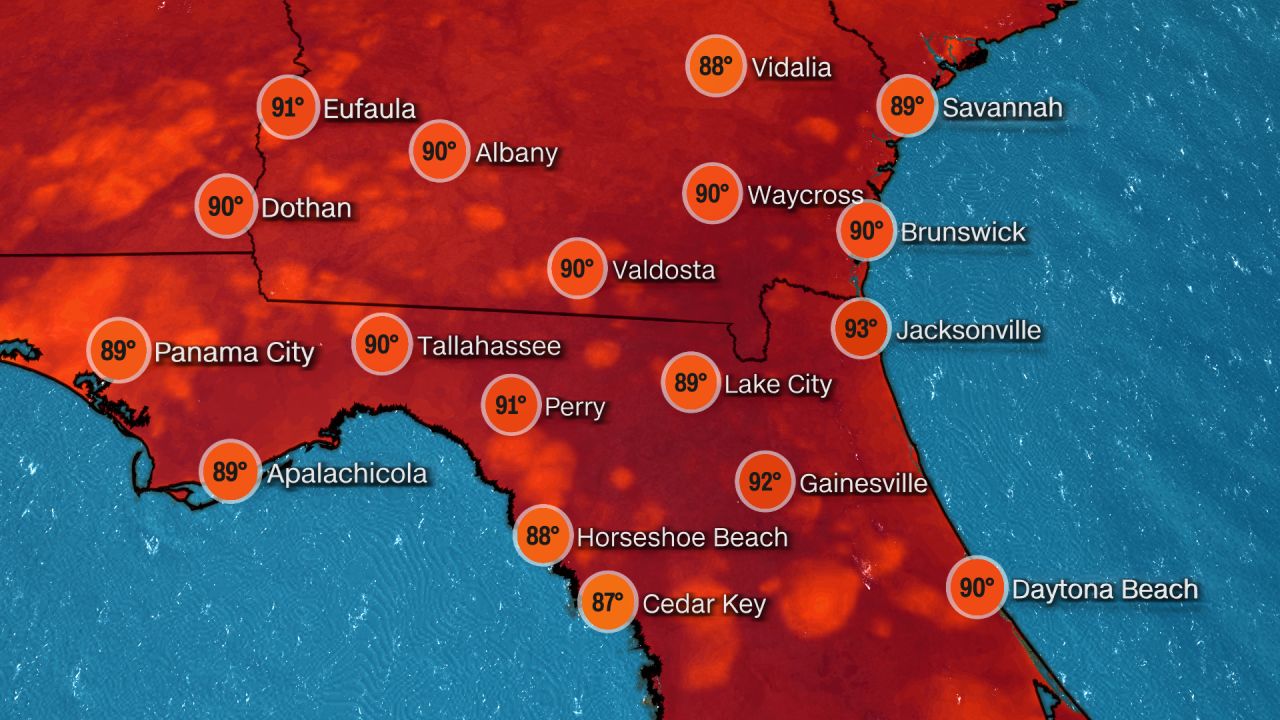 Temperature map for Thursday, August 31. 