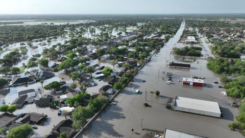 Extensive flooding inundated Palm Valley, Texas, on Friday.