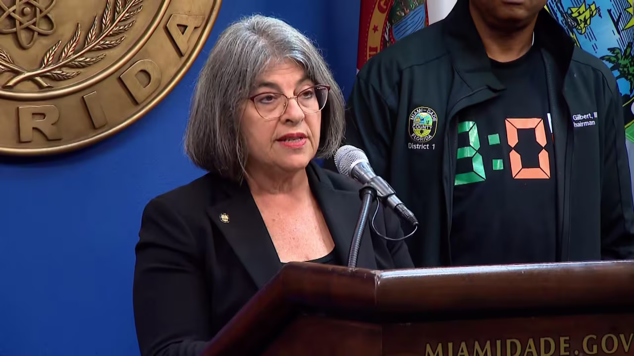 Miami-Dade County Mayor Daniella Levine Cava speaks during a press briefing on July 5.