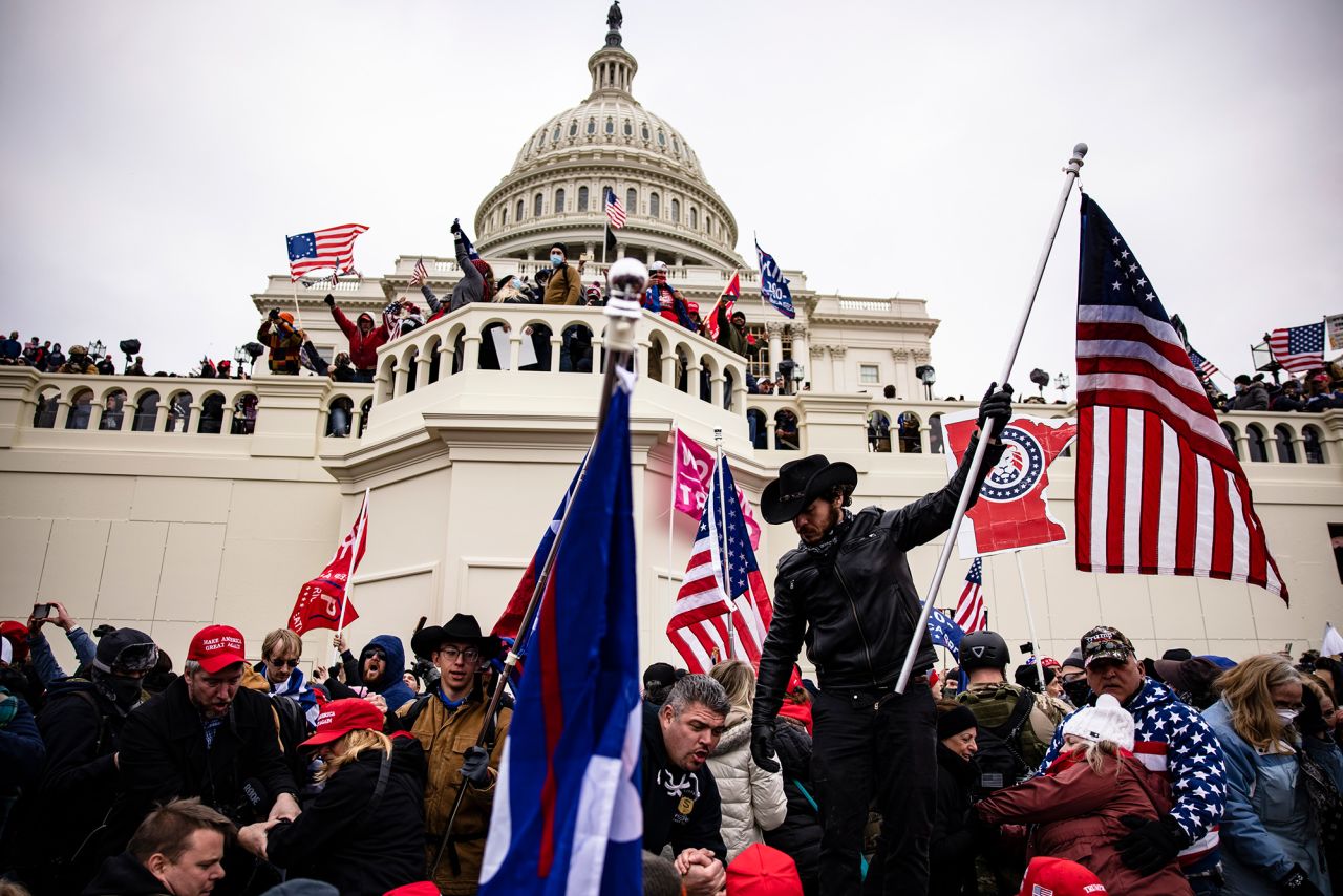 Rioters storm the Capitol building in Washington, DC, on January 6, 2021. 