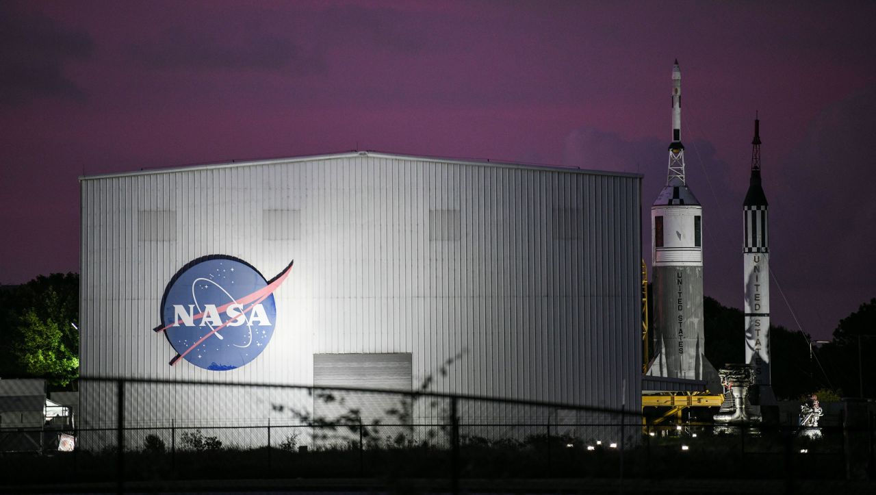 Rocket Park is seen at at Space Center Houston on July 20, 2019, in Houston, Texas.