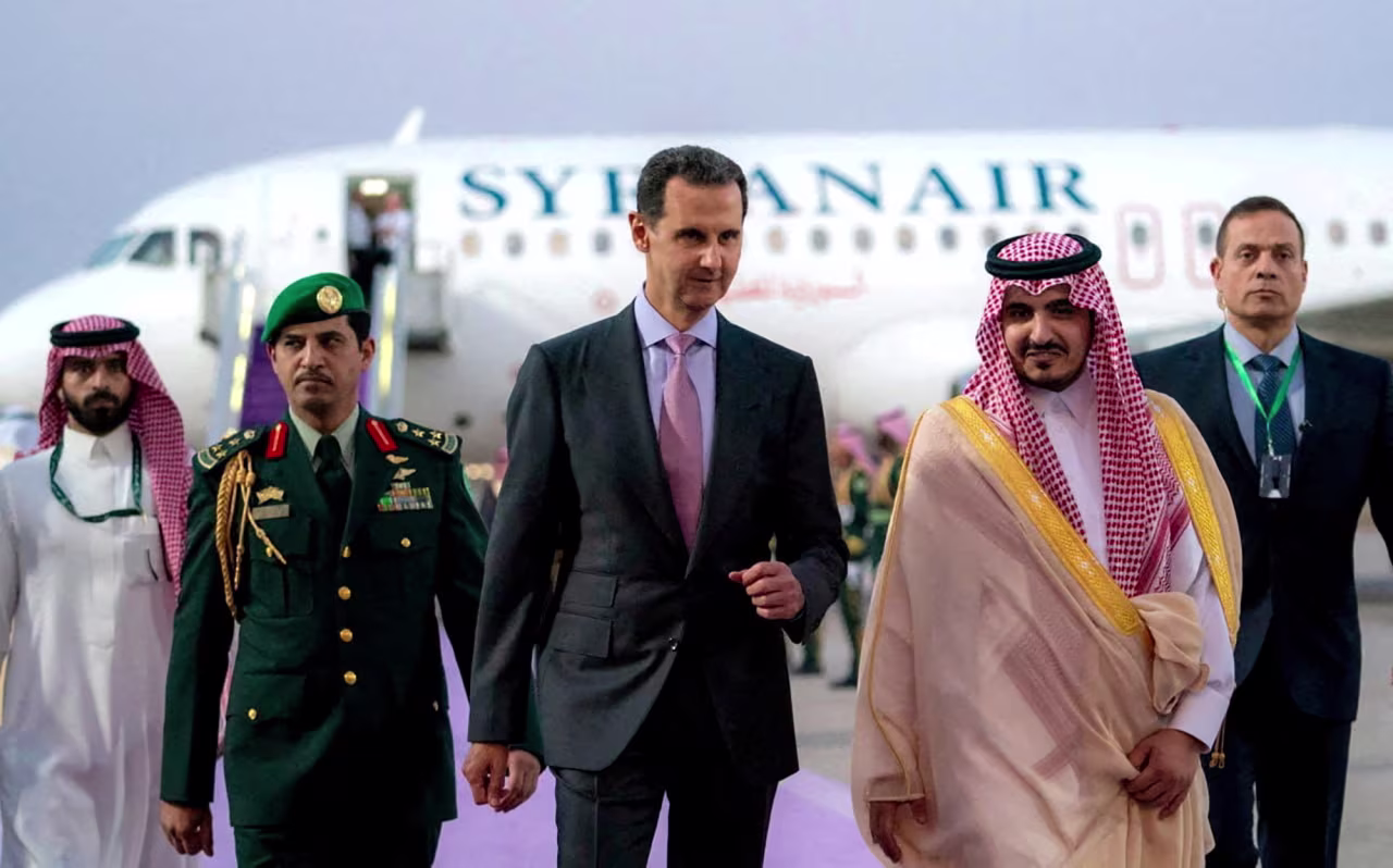 Syria's President Bashar al-Assad arrives in Jeddah, Saudi Arabia, to attend the Arab League summit, on May 18.