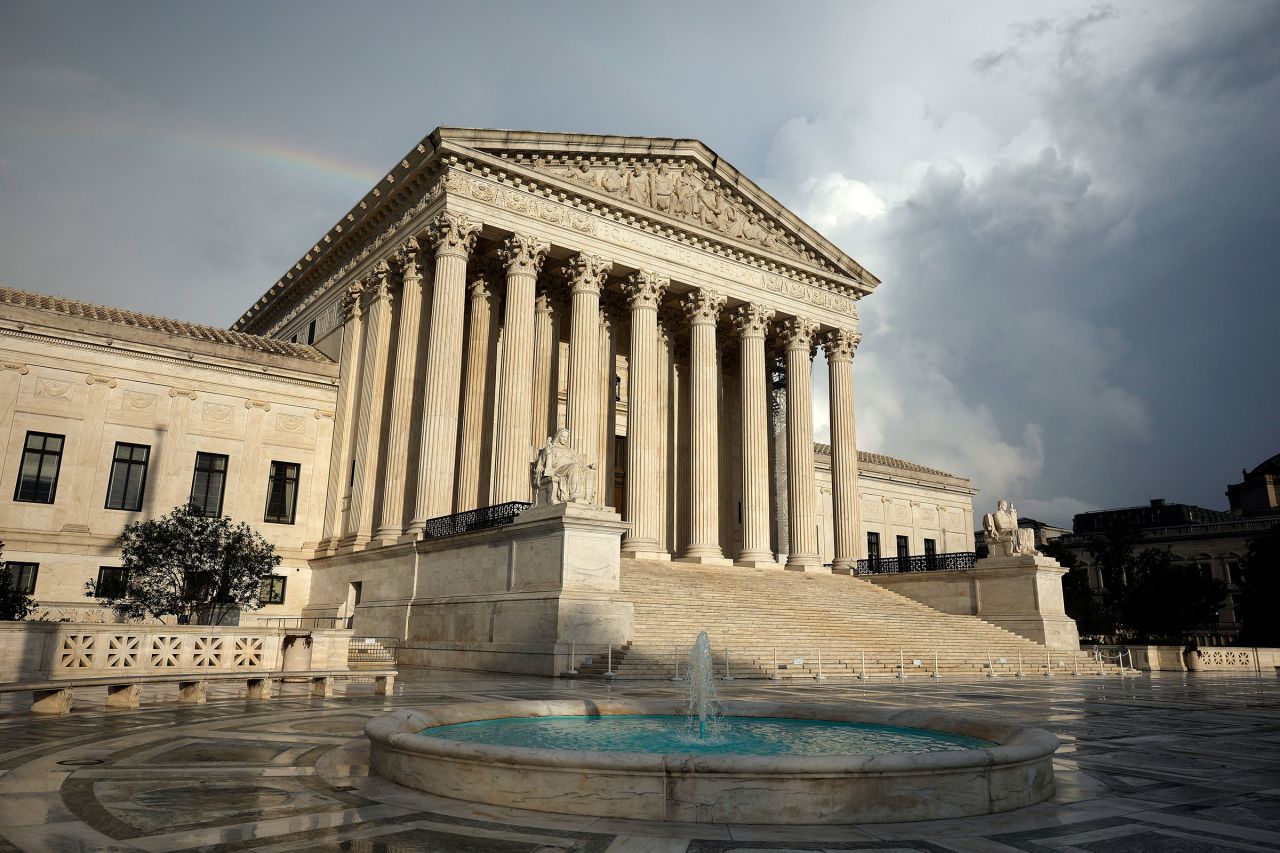 Passing storm clouds are seen over the Supreme Court on July 30 in Washington, DC.