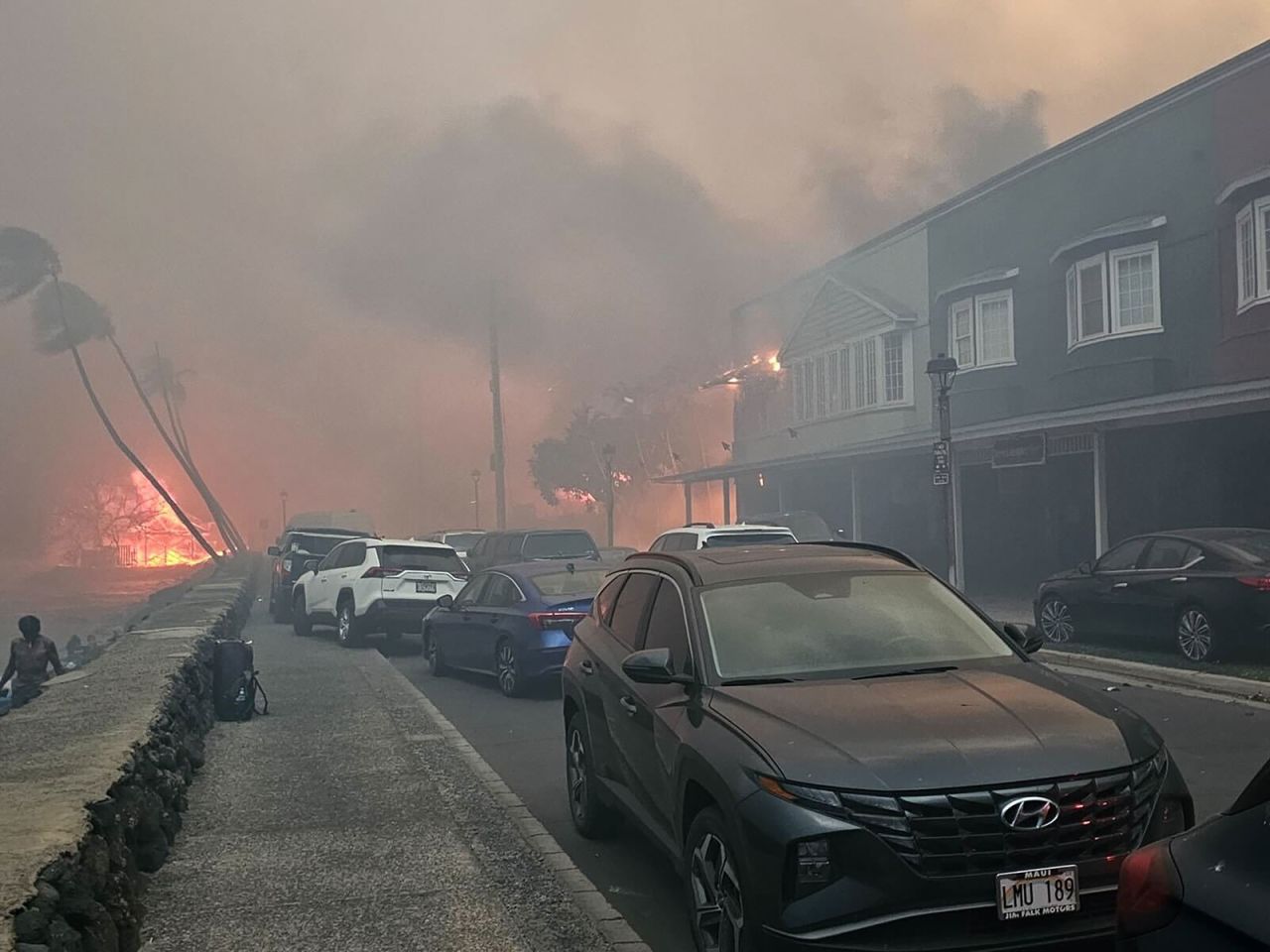 Steven Potter was among those stuck near Front Street as fire surrounded him and trapped his vehicle.