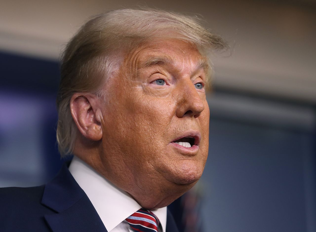 President Donald Trump speaks in the briefing room at the White House on November 5, in Washington, DC.