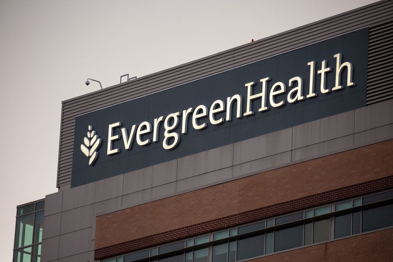The exterior of EvergreenHealth Medical Center in Kirkland, Washington.