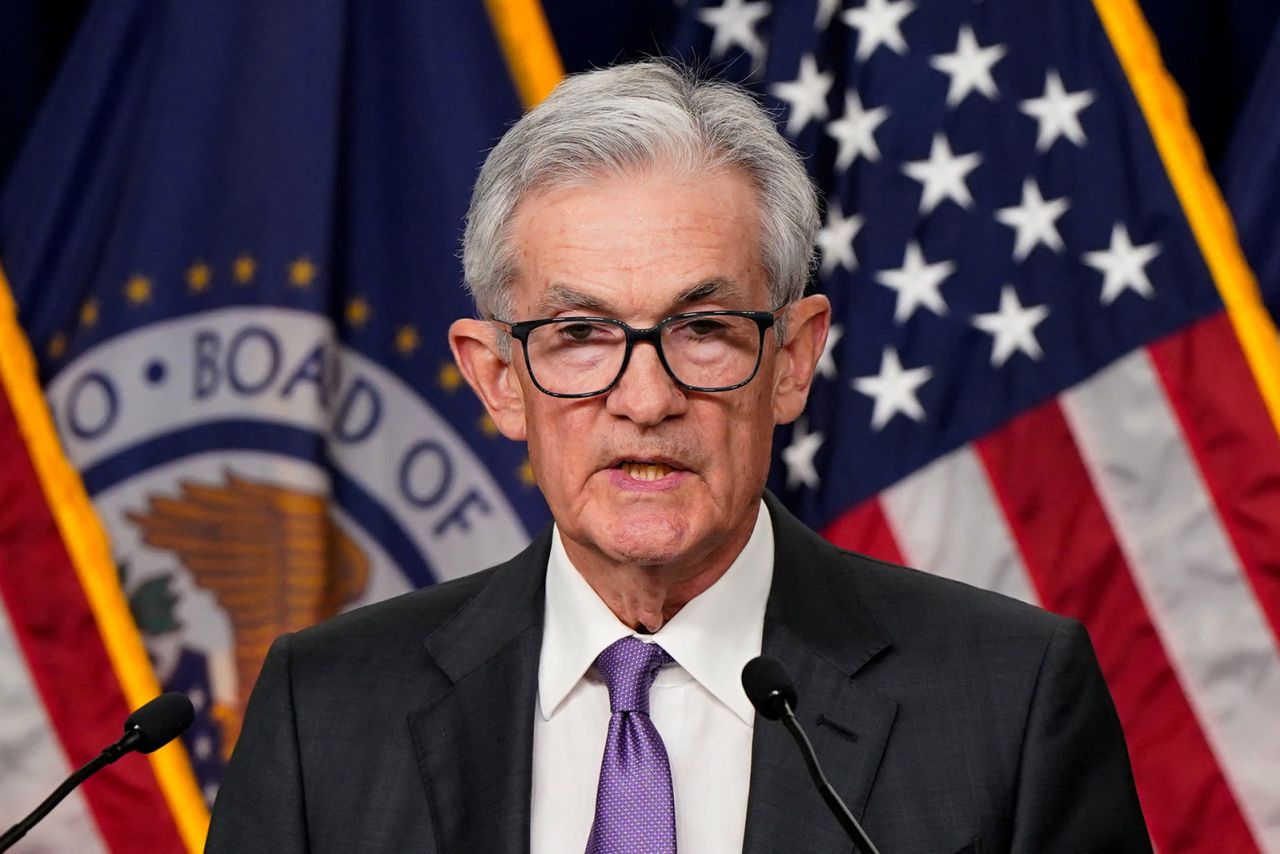 Federal Reserve Chair Jerome Powell holds a press conference  in Washington, D.C., on March 20.