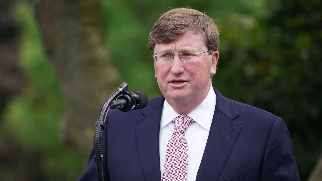 Mississippi Gov. Tate Reeves speaks during a press conference at the White House on September 28 in Washington, DC.