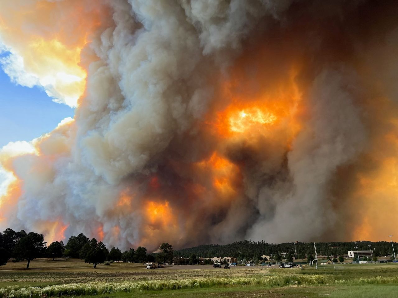 Smoke rises from a wildfire in Ruidoso, New Mexico, on June 17.