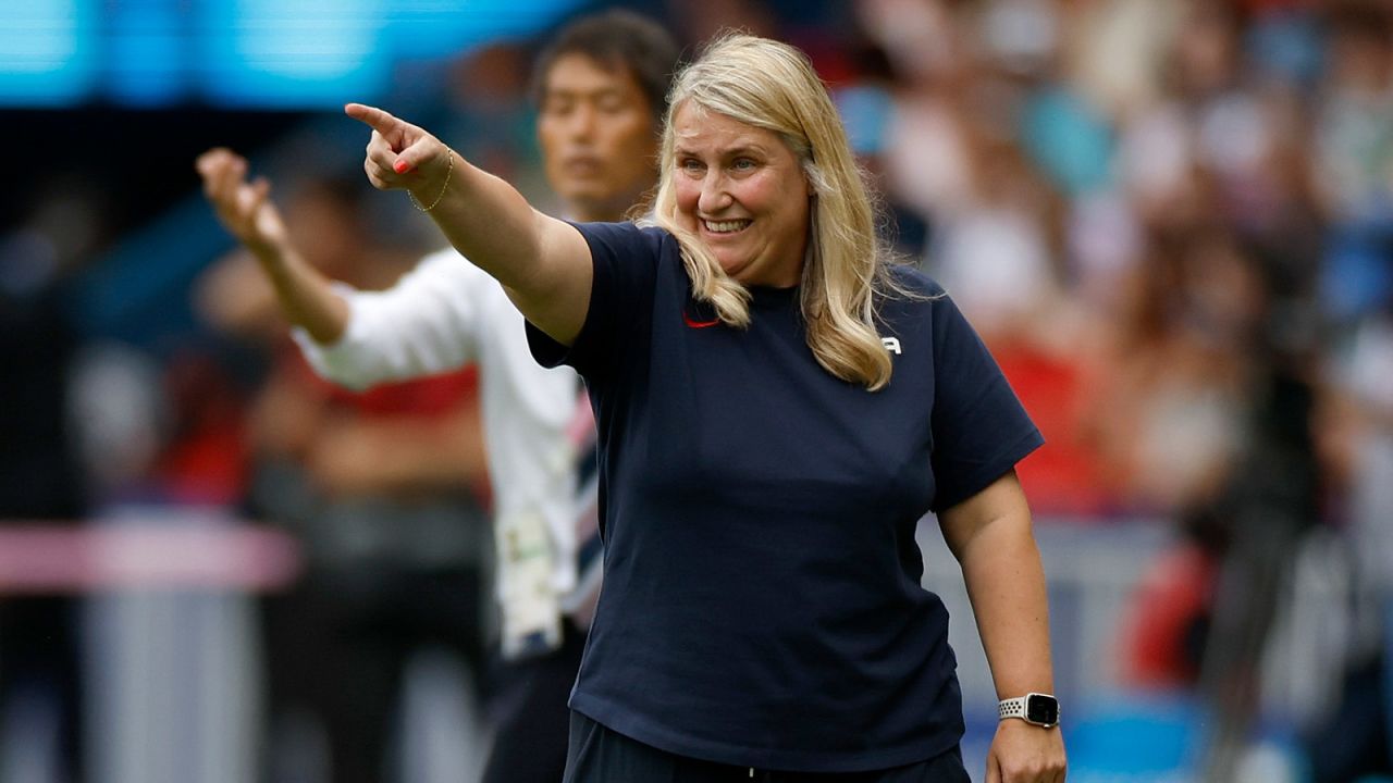 USWNT head coach Emma Hayes, during a match against Japan on August 3. 