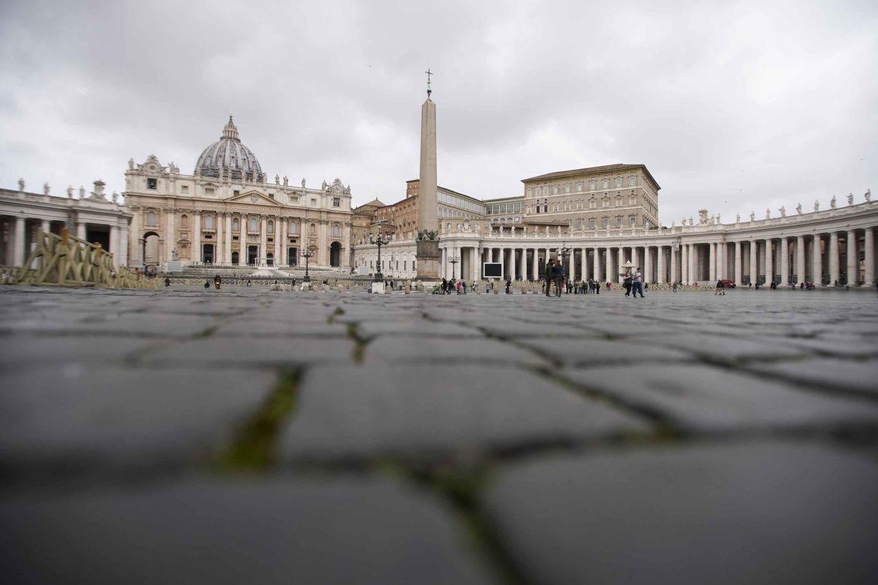 A view of St. Peter's Square at the Vatican, on Friday.