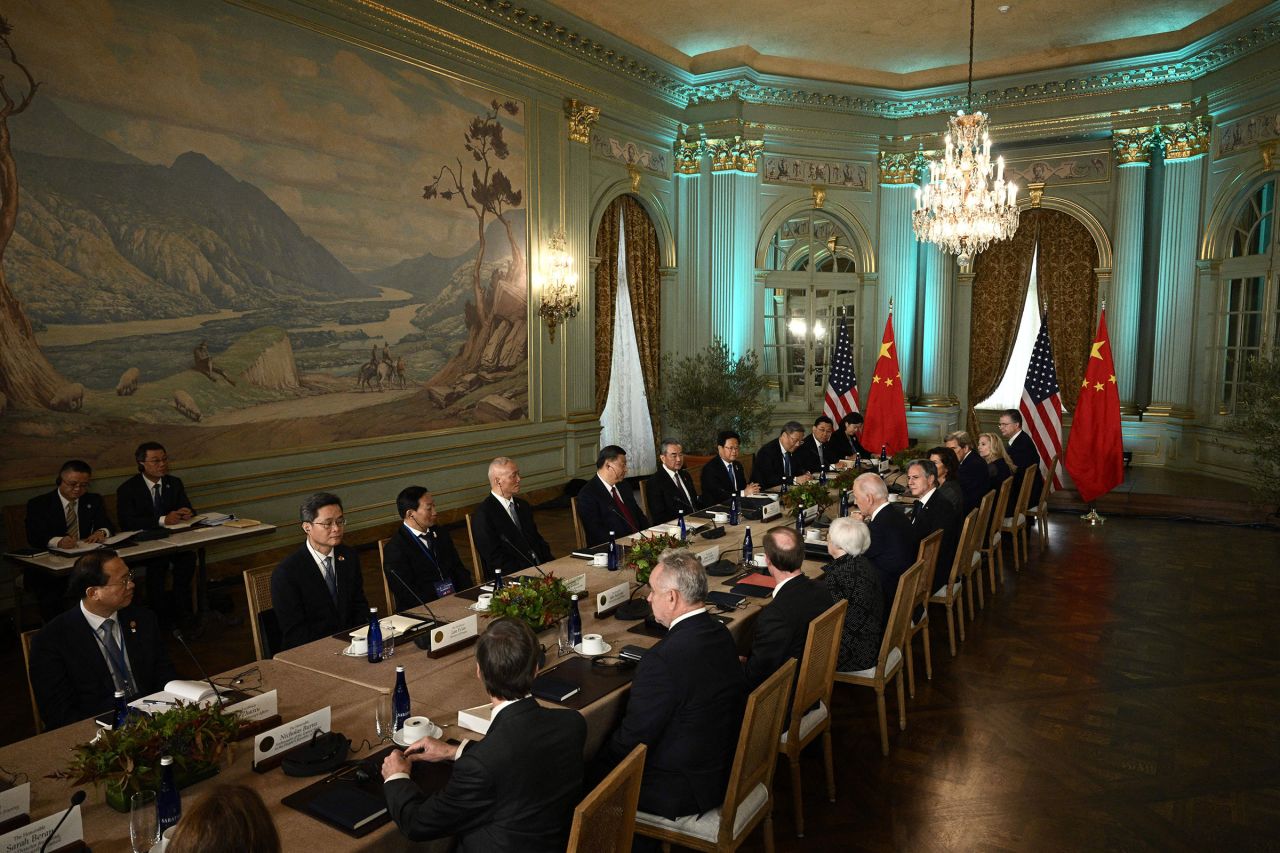 US President Joe Biden meets with Chinese President Xi Jinping on the sidelines of APEC in Woodside, California on November 15.