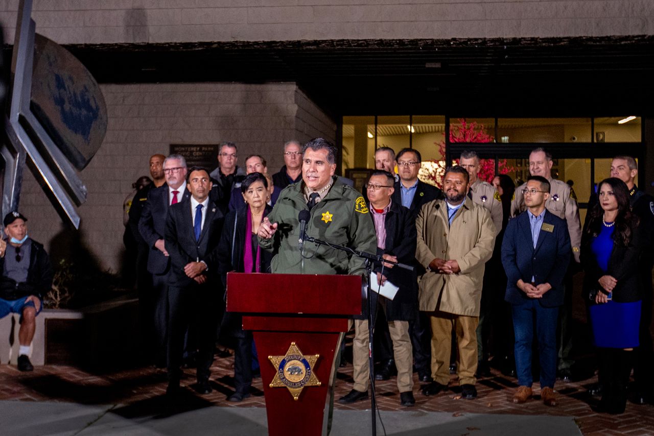 Los Angeles County Sheriff Robert Luna speaks during a news conference in Monterey Park, California on January 22.