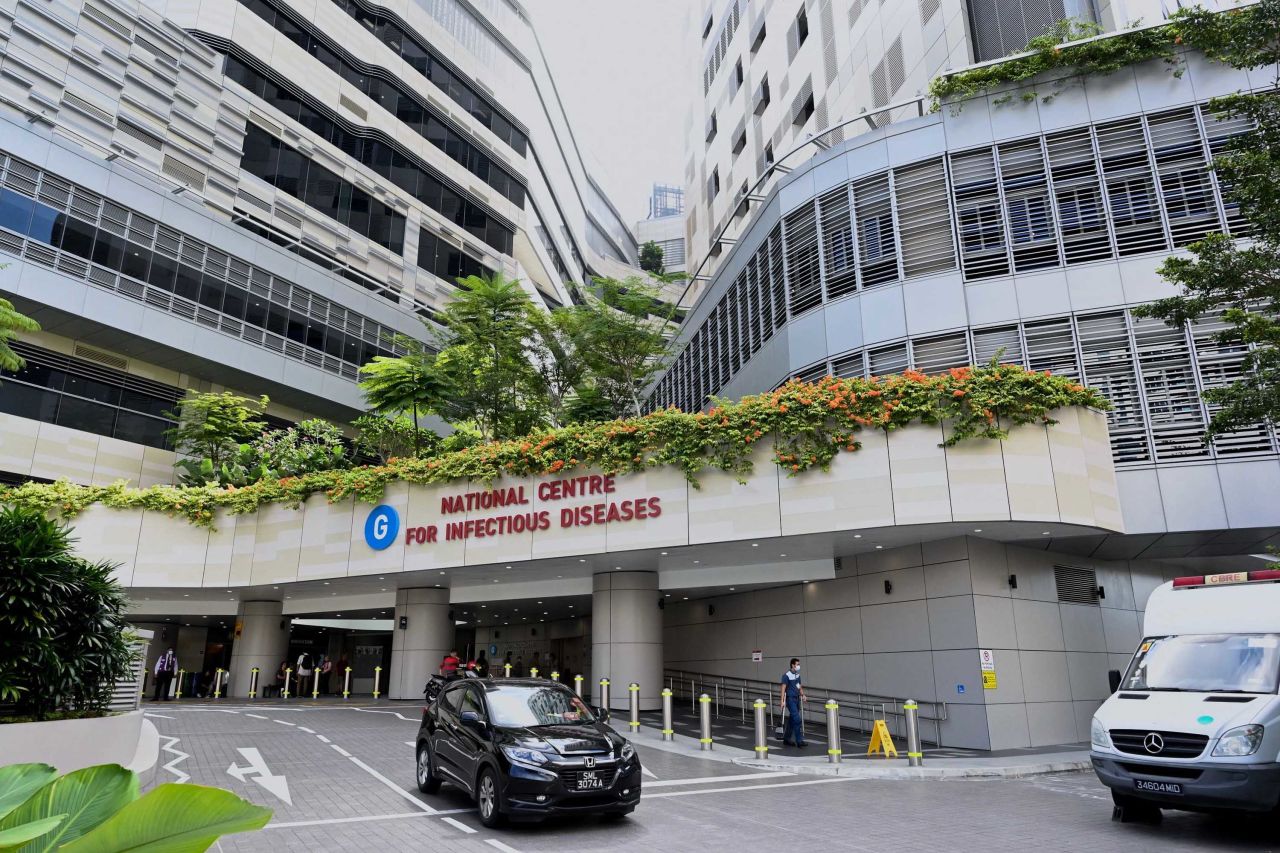 Singapore's National Centre for Infectious Diseases building at Tan Tock Seng Hospital, where patients infected with the coronavirus are warded in isolation rooms, according to the health ministry.