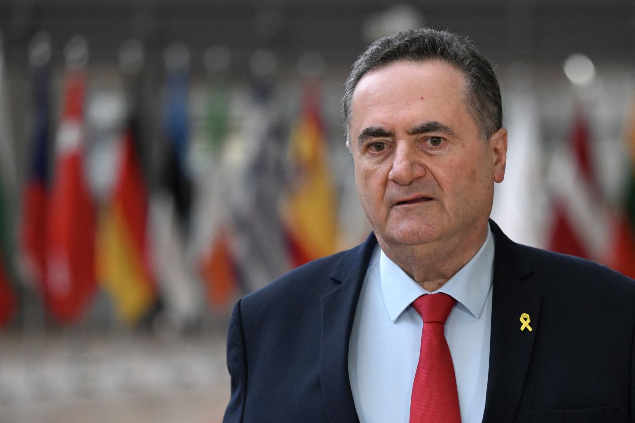 Israel's Foreign Minister Israel Katz arrives for a meeting in Brussels, Belgium, on January 22.