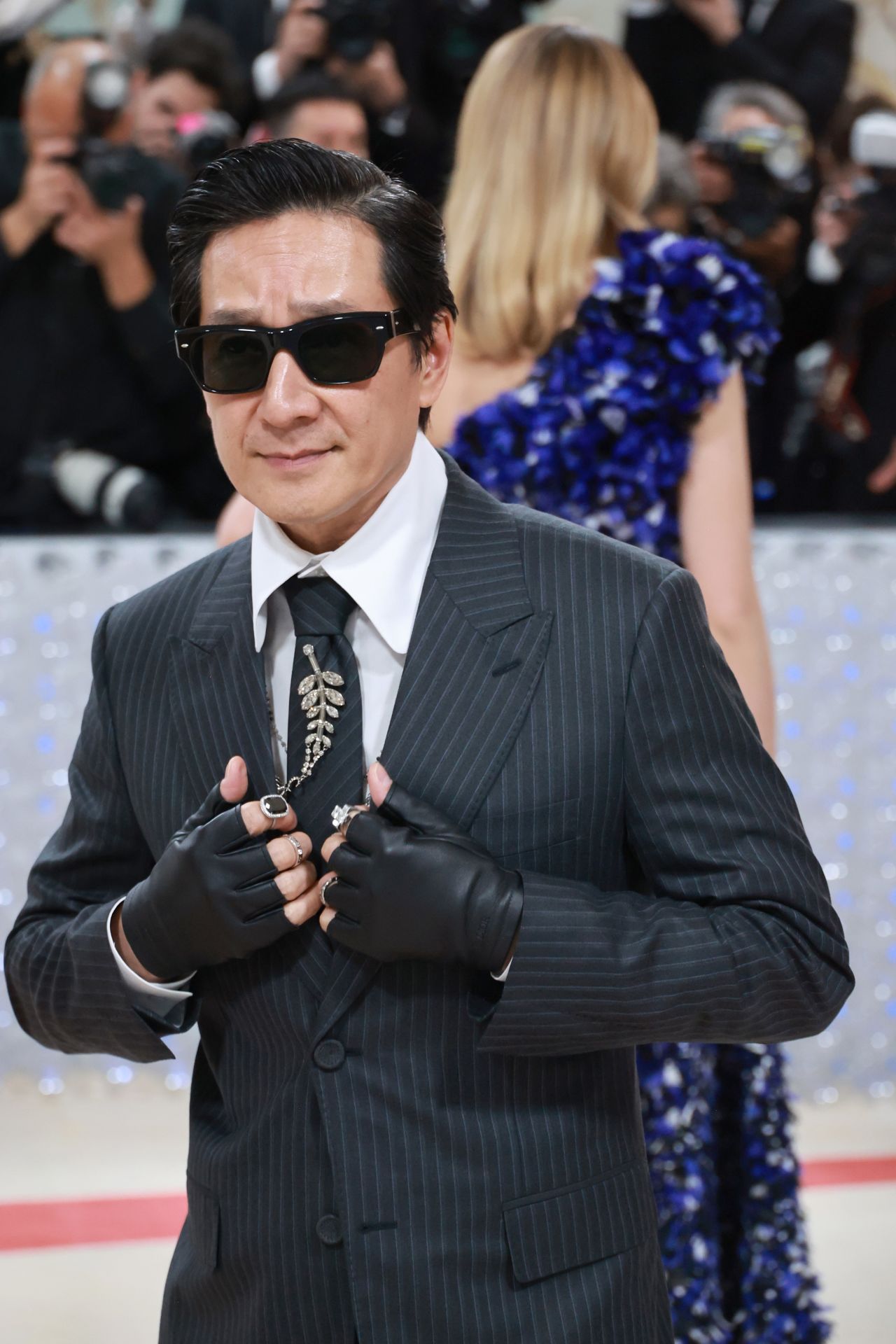 Actor Ke Huy Quan has stunningly captured Lagerfeld's signature style.