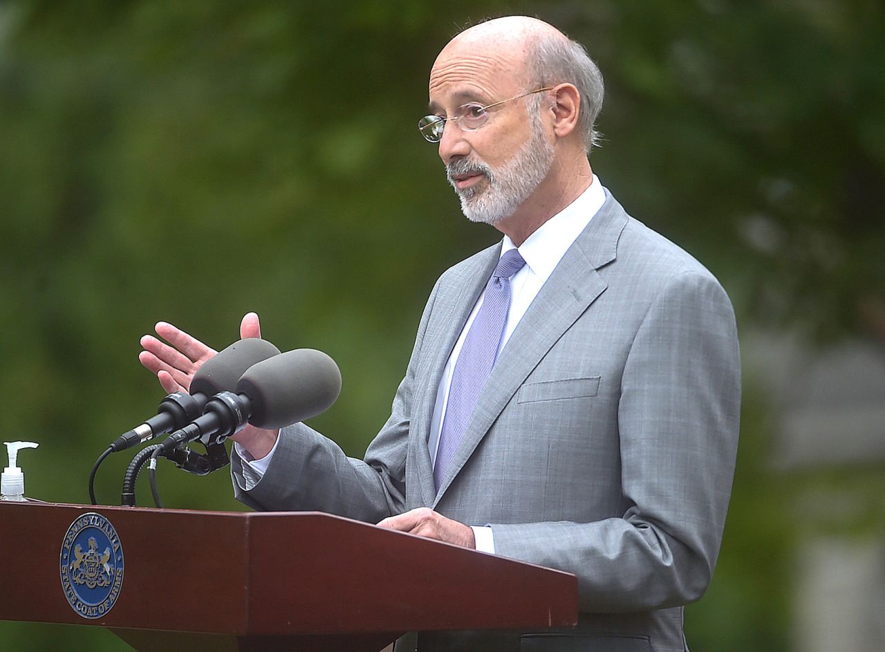 Pennsylvania Gov. Tom Wolf speaks during a news conference in Malvern, Pennsylvania, on October 1, 2020. 