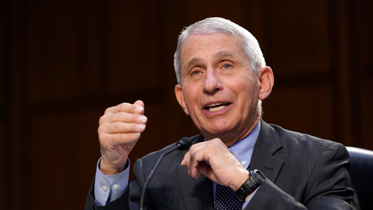 Dr. Anthony Fauci testifies during a Senate Health, Education, Labor and Pensions Committee hearing on March 18, in Washington, DC. 