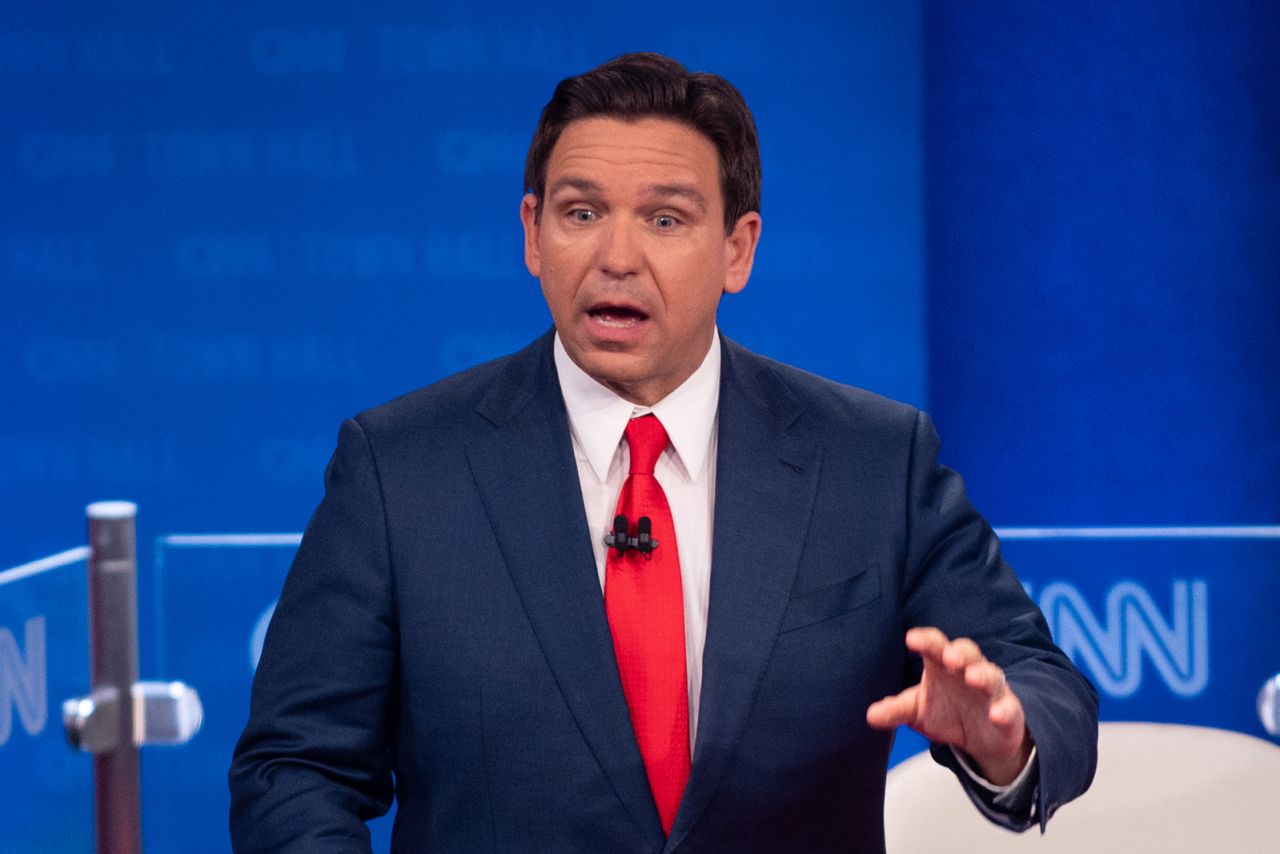 DeSantis participates in a CNN Republican Town Hall moderated by CNN’s Jake Tapper at Grand View University in Des Moines, Iowa, on Tuesday.