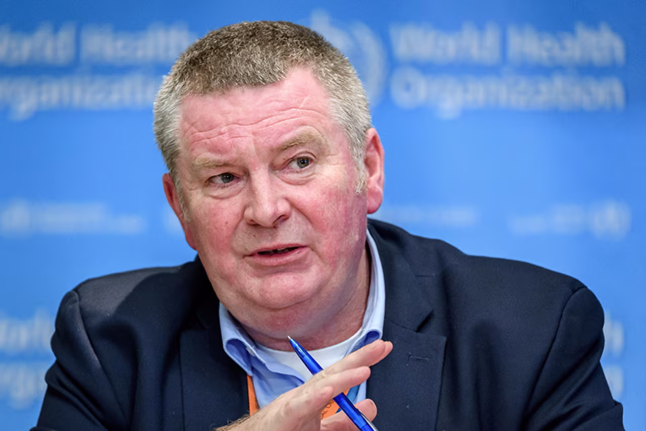 World Health Organization (WHO) Health Emergencies Program Director Michael Ryan pictured during a daily press briefing on COVID-19 in March 2020.