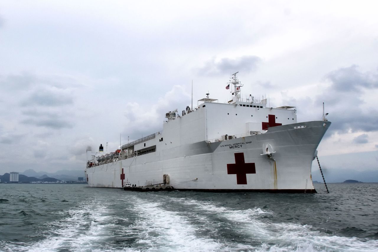 US Navy hospital ship USNS Mercy in central Vietnam in 2018.