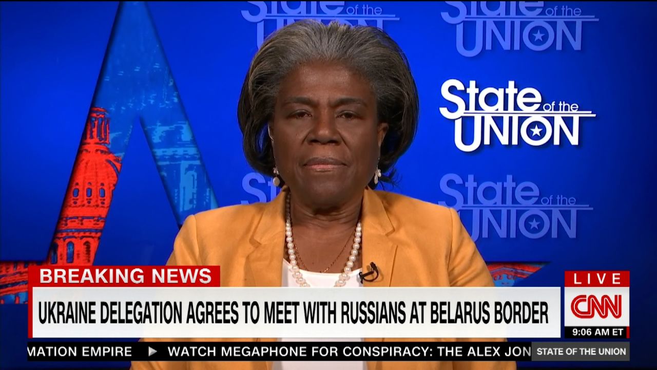 US Ambassador to the United Nations Linda Thomas-Greenfield on CNN's State of the Union, Sunday. February 27.